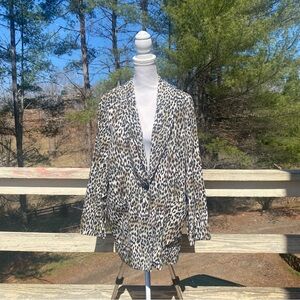 Leopard Print Oversized Blazer
